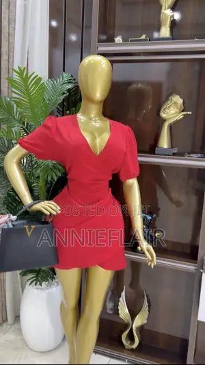 Red Shein Ruched Bodycon Mini Dress - Size 12/14