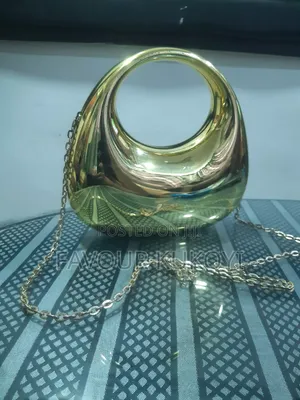 Mini Gold Hand Bag with Chain Handle