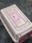 Used Pink Plastic Pet Crate - 1