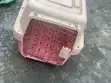 Used Pink Plastic Pet Crate - 2