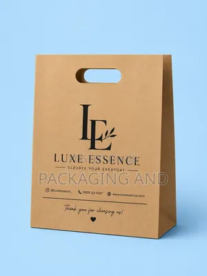 Printed A4 Kraft Paper Bag with Die-Cut Handle