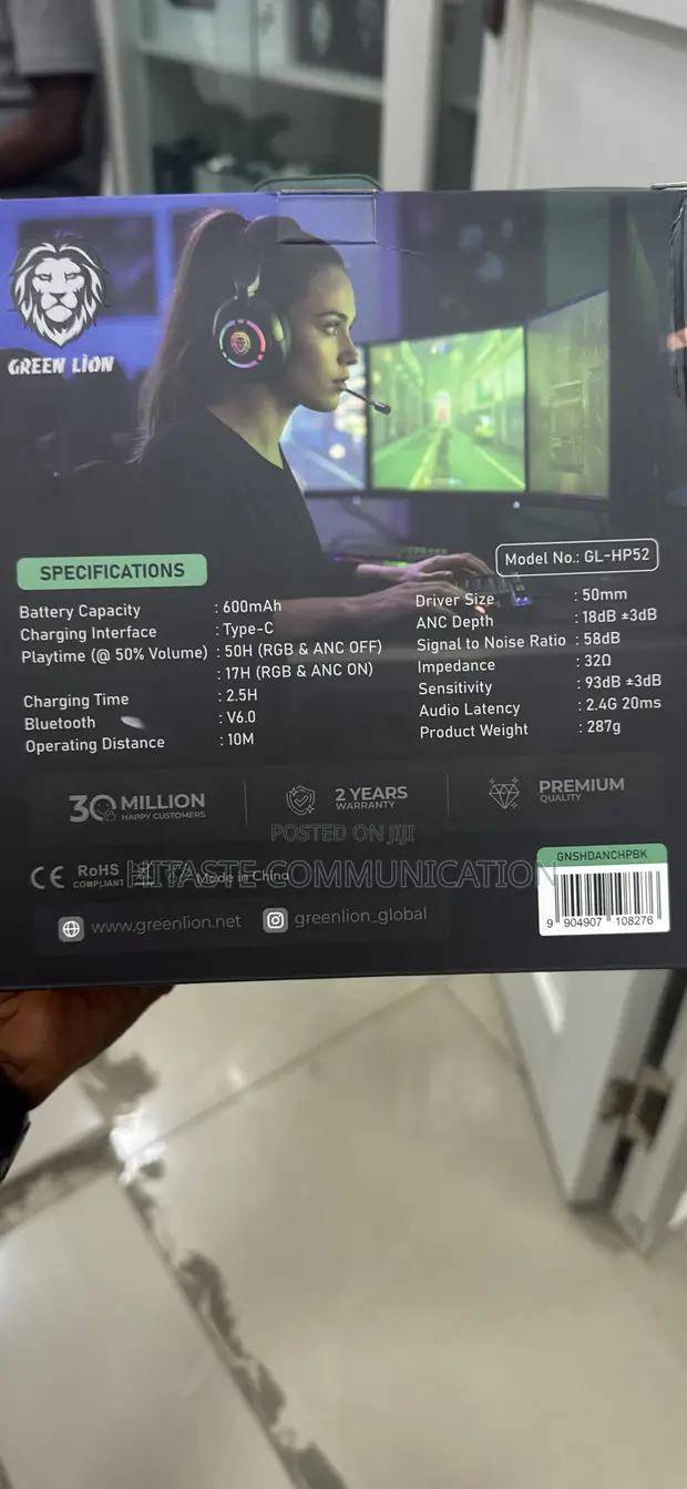 Green Lion Shadow ANC Gaming Headset - 1