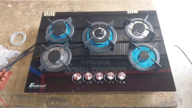 Boscon 5 Burner Gas Hob with Tempered Glass - 1