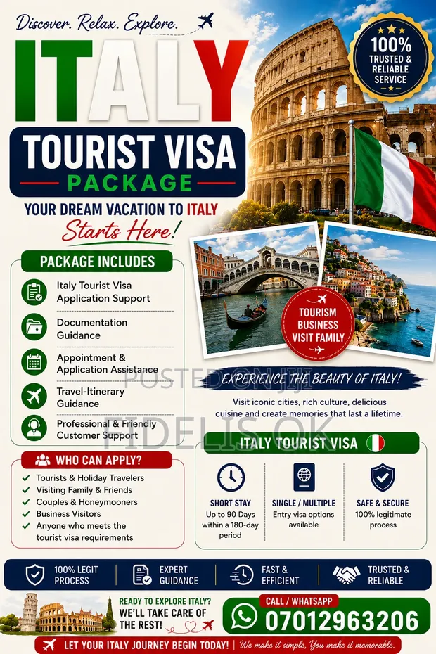 Taimakon Neman Visa na Yawon Bude Ido a Italiya - 1