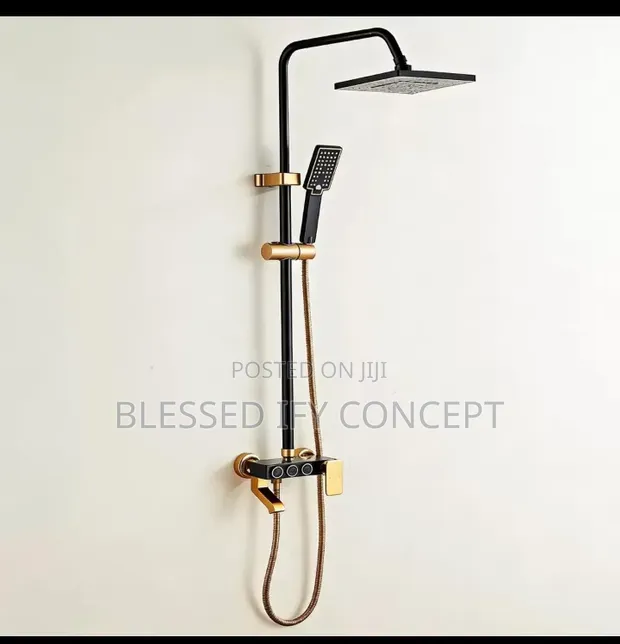 Master Brand 3-Function Shower Mixer (Black & Gold) - 1