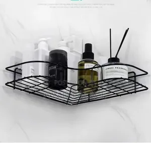 High Quality Steel Angle Toilet/Bathroom Shelf Rack + 2 Hooks