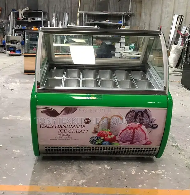 Commercial Ice Cream Display Freezer (10/12 Pan) - 1