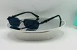 Black Rimless Rectangular Sunglasses - Dark Tinted Lenses - 1