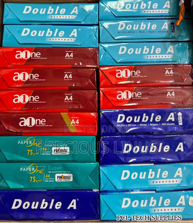 Quality A4 Paper Reams - Double A, Paper One, Aone - 1
