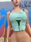 Yarn Clothing Crochet Corset - Mint & Forest Green - 2