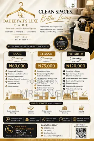 Daheeyah's Luxe Care: Professional Cleaning & Laundry