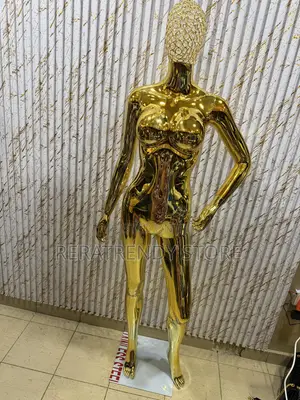 Female Gold Mannequin with Basket Head