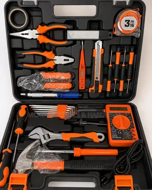 Professional Tool Box Set - Complete Hand Tools Kit with Multimeter