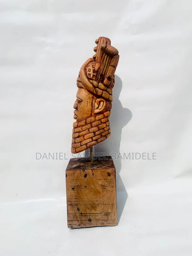 Oba of Benin Wood Sculpture - 1