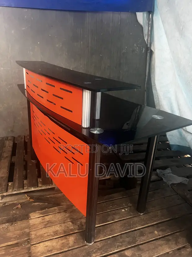 Modern Black Glass Center Table - 1