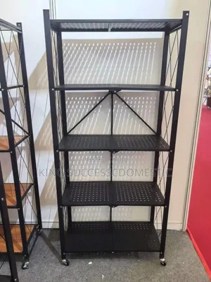 5-Tier Heavy-Duty Foldable Storage Rack with Wheels