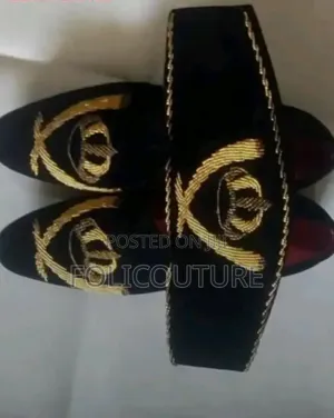 Folicouture Traditional Attire - Gold Velvet Boat Shoes