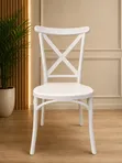 Premium White Cross-Back Chairs - 1