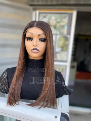 16" Bone Straight Wig with Closure