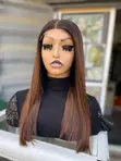 16" Bone Straight Wig with Closure - 2