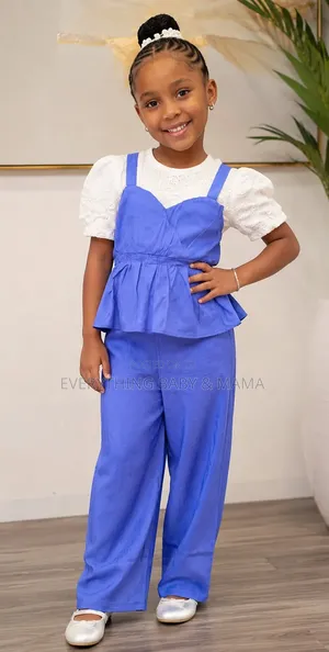 Angel Girls' Cotton 2-Piece Wear (Blue)
