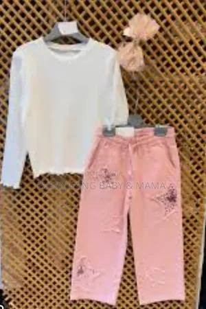Angel Baby Girls 2-Piece Cotton & Denim Set