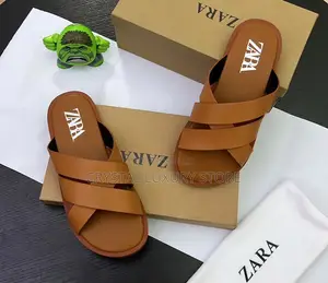 Zara Quality Men's Genuine Leather Slippers