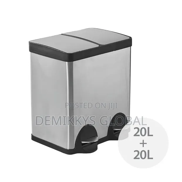 2-in-1 Stainless Steel Dustbin - 40L - 1