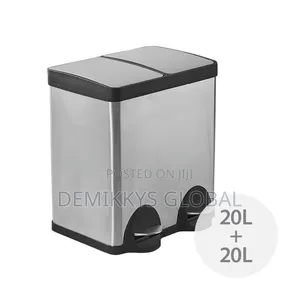 2-in-1 Stainless Steel Dustbin - 40L
