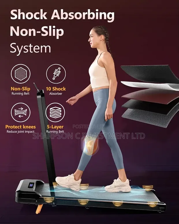 2.5HP Walking Pad Treadmill - 12KM/h, Bluetooth, 130kg Max - 1
