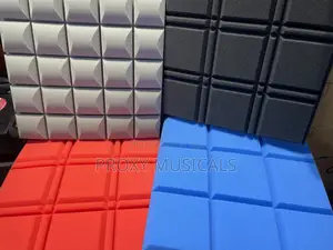 Acoustic Foam Studio Soundproof Wall Panels (Red, Blue, Black, Grey)