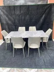 Luxury 6-Seater Marble Dining Table Set (Brand New) - 2