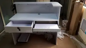 Brand New White Rectangular Reception Desk