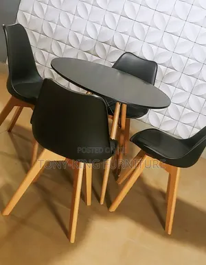 Luxury Modern Mini Round Dining Table with 4 Padded Chairs