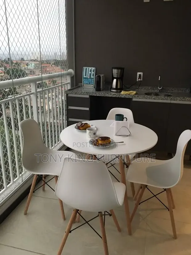Modern Imported Luxury Round Dining Table Set (4-Seater) - 1