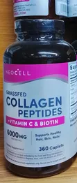 NeoCell Collagen Peptides + Vitamin C & Biotin 6000mg (360 Caplets) - 1