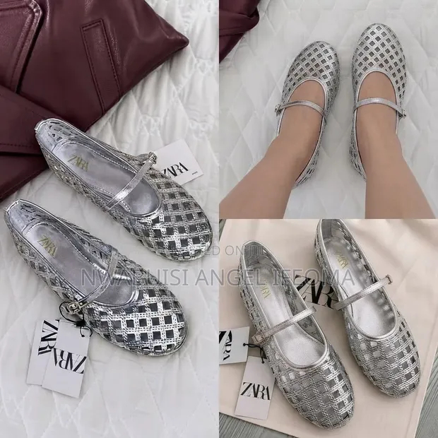Zara Woven Mary Jane Flats - 1