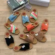 Chloe Woody Raffia Criss Cross Flat Slides - 2