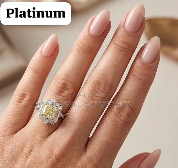 Platinum Royal Halo Engagement Ring 18K Plated - 1