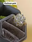 Platinum Royal Halo Engagement Ring 18K Plated - 2