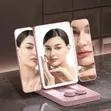 Tricolour Rechargeable LED Makeup Mirror with Contact Lens Cleaner - 1