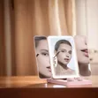 Tricolour Rechargeable LED Makeup Mirror with Contact Lens Cleaner - 2