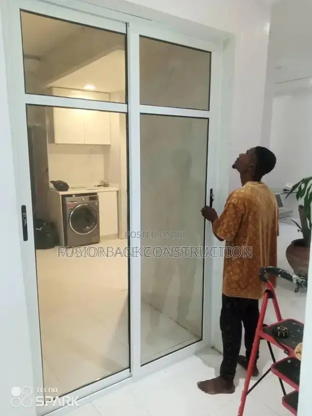 Aluminium Sliding Doors & Frameless Glass Door with Hinges - 1