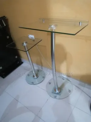 High Quality Thick Glass Single Pole Pulpit with Side Stool