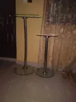 High Quality Thick Glass Single Pole Pulpit with Side Stool - 2