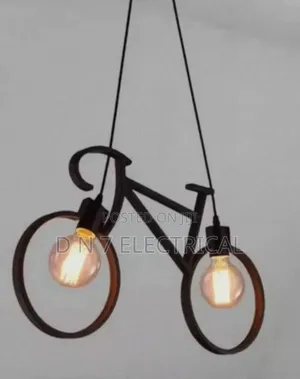 Bicycle Pendant Light - Black Metal