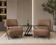 Luxury Modern Leather Accent Lounge Chair - Brand New - 2