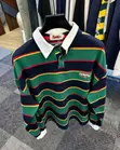 Wavy Striped Long-Sleeve Rugby Polo Shirt - 1