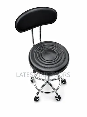 Adjustable Rolling Swivel Stool with Backrest | Salon, Clinic, Office