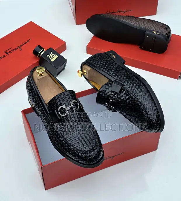 Salvatore Ferragamo Men's Woven Leather Loafers - 1